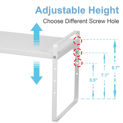 X-cosrack adjustable-height shelves fit from 5.5 to 8.1 inches.