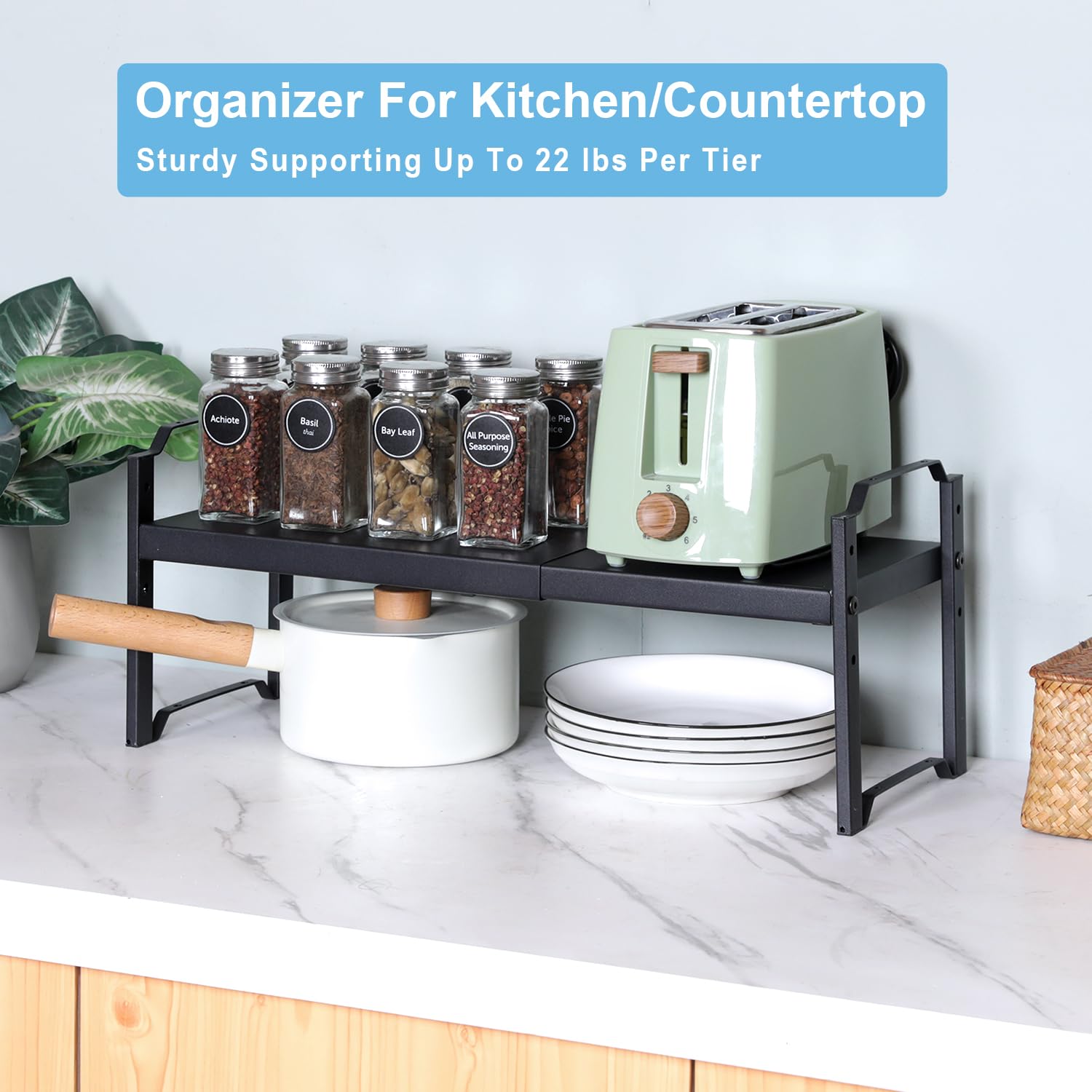 X-cosrack adjustable height and length adapt to different cabinet heights.