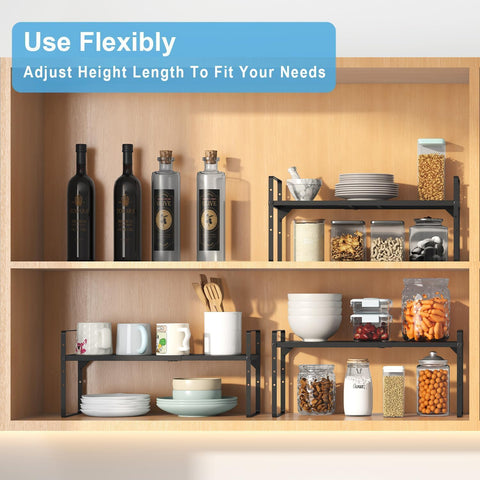 X-cosrack adjustable height accommodates various item heights.