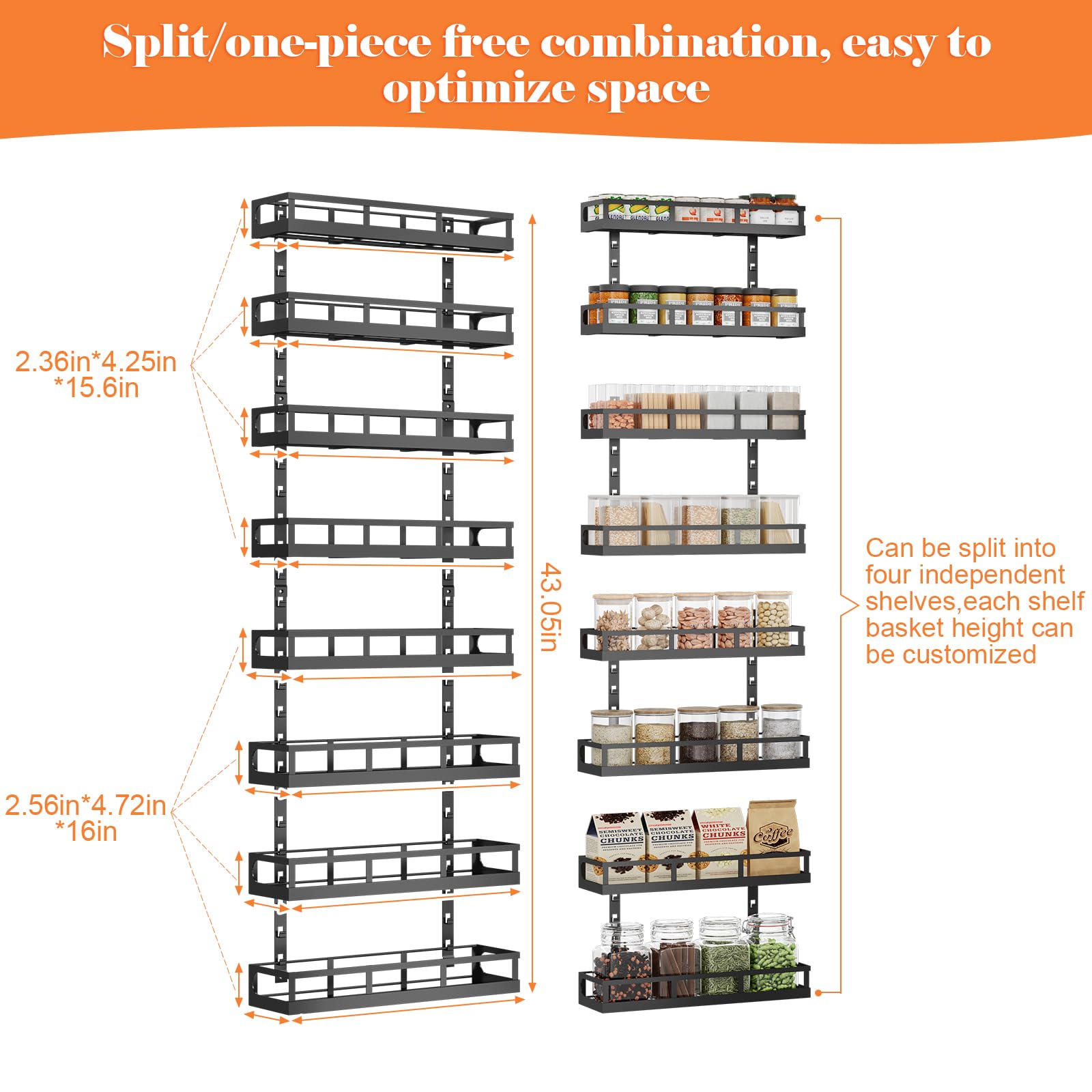 X-cosrack assembled spice rack in a modern kitchen