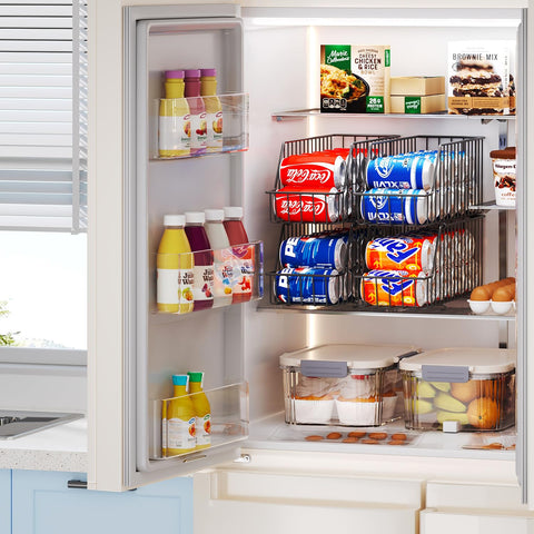 X-cosrack can storage organizer keeps cans visible and accessible.