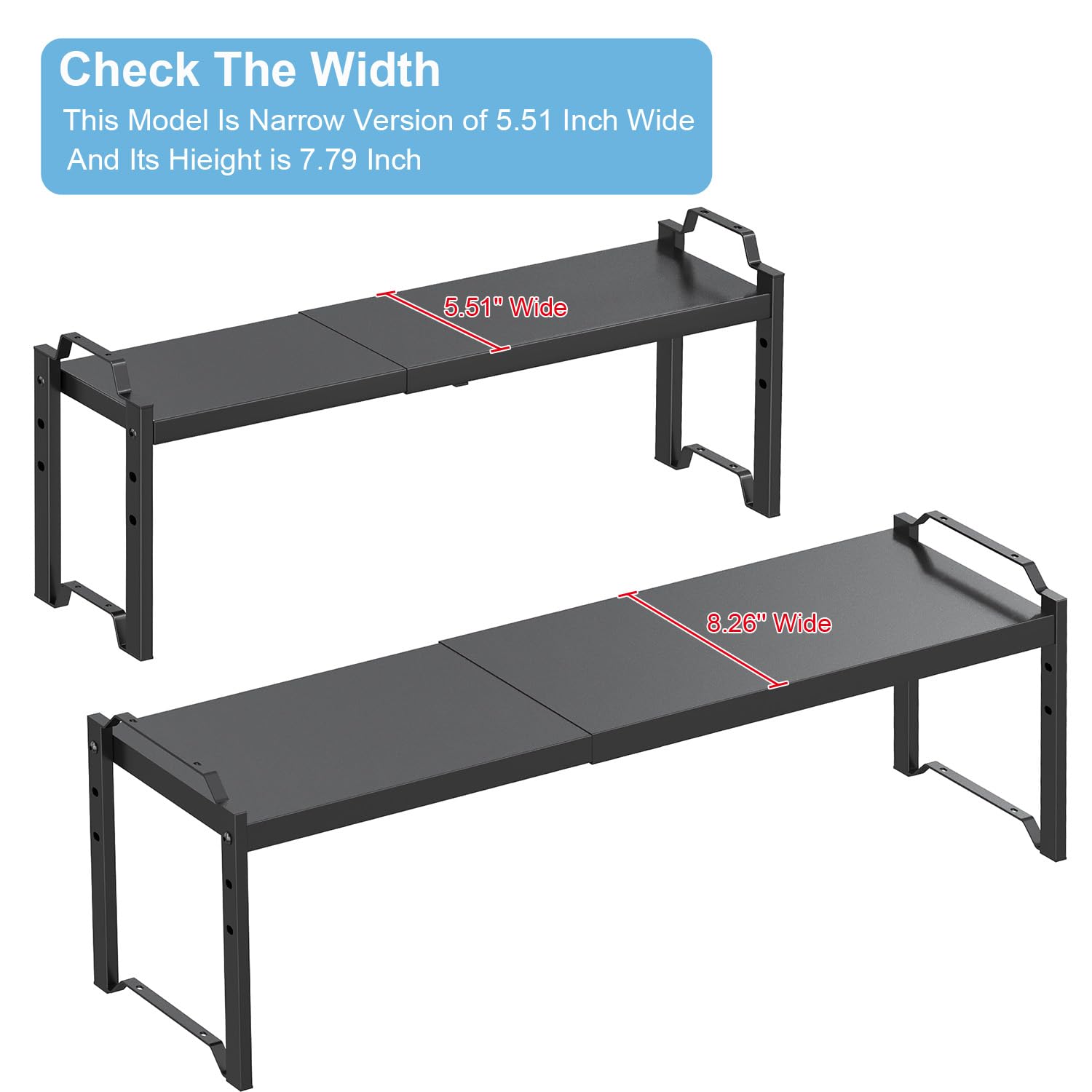 X-cosrack compact countertop shelf keeps counters clutter-free.