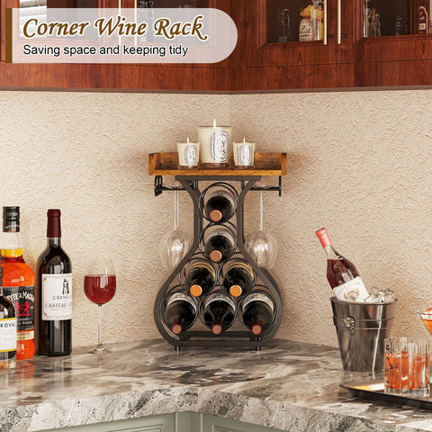 X-cosrack counter-top wine storage stand holding seven bottles