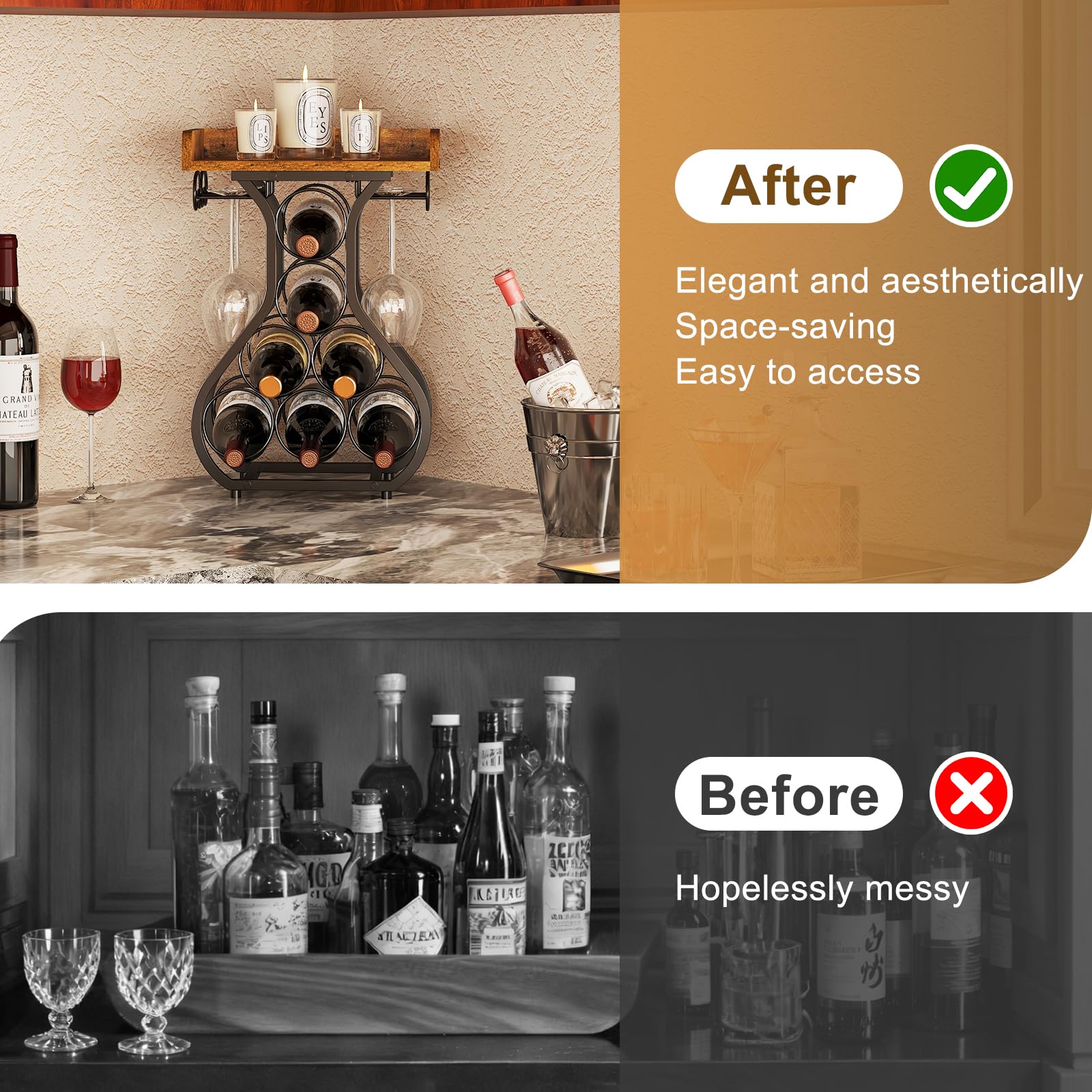 X-cosrack elegant wine rack for home bar and décor