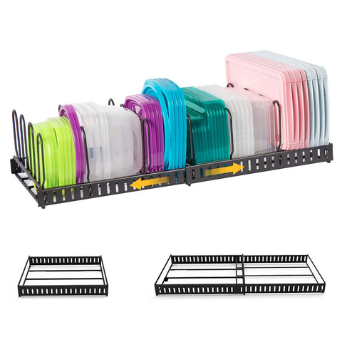 X-cosrack expandable lid organizer wide view for tidy cabinet lids