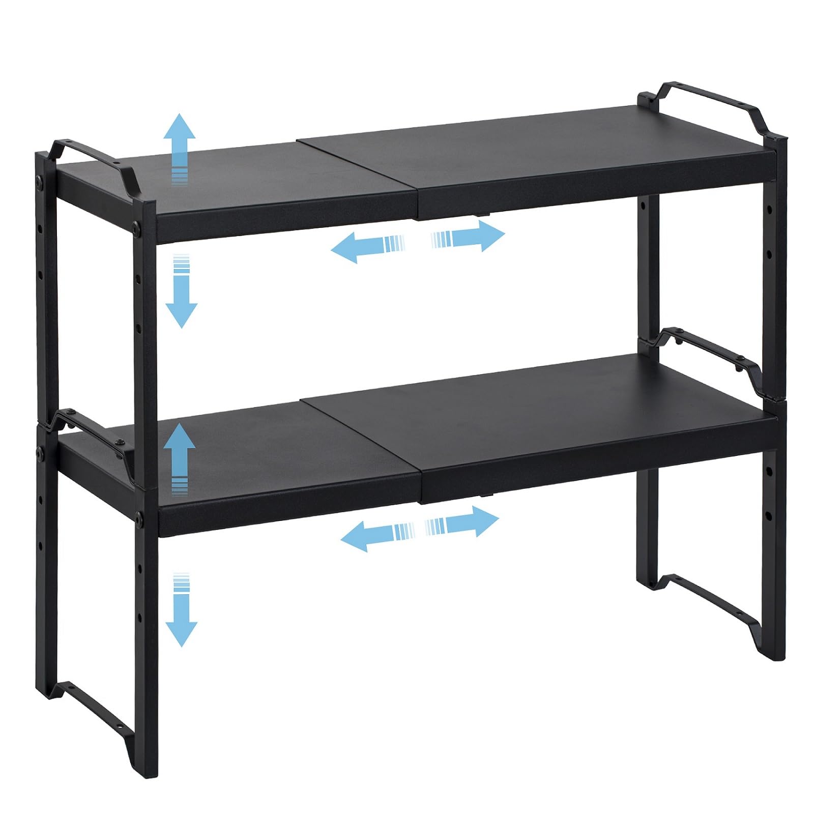X-cosrack expandable shelf length adjust from 12.6 to 20.5 inches for flexible storage.