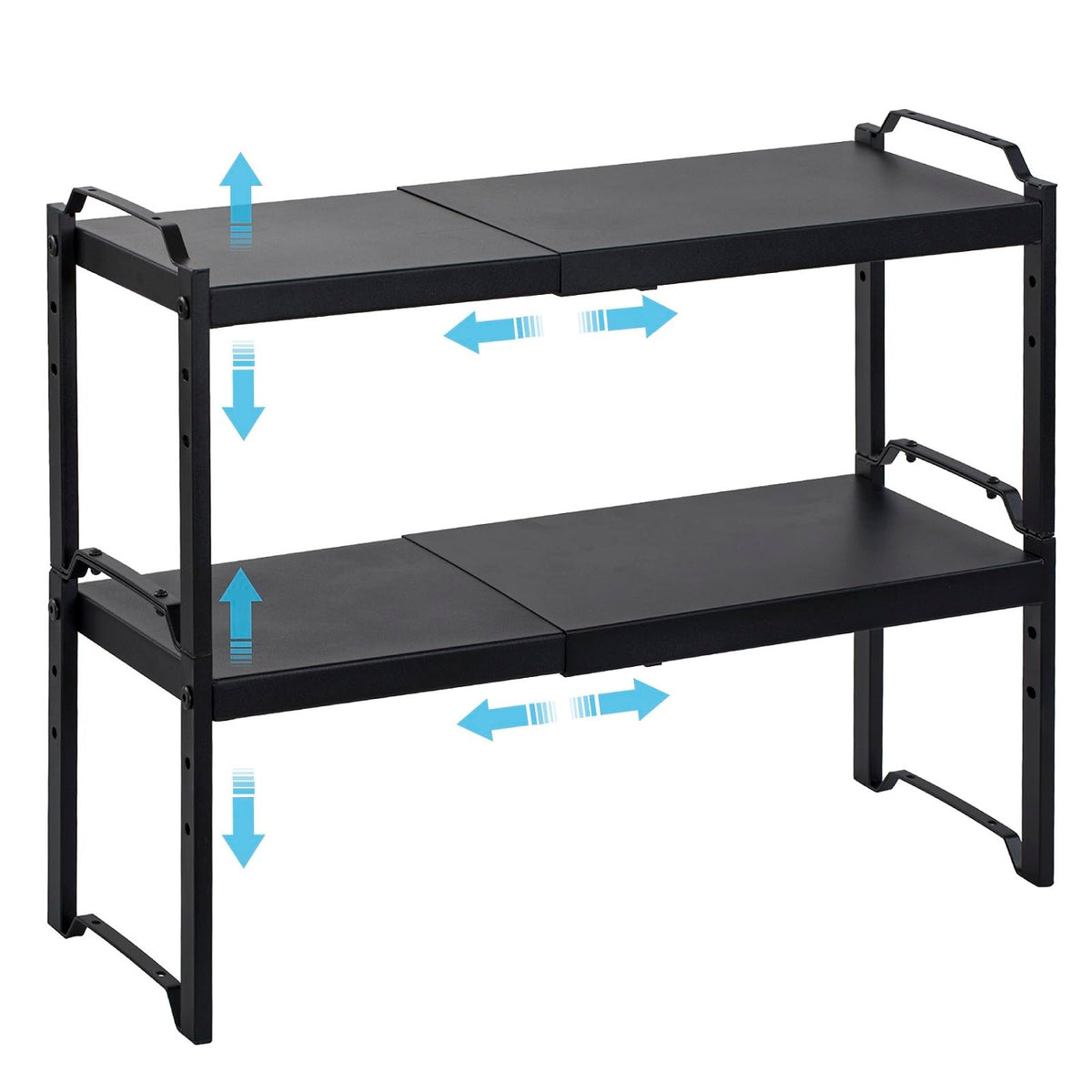 X-cosrack expandable shelf length adjust from 12.6 to 20.5 inches for flexible storage.