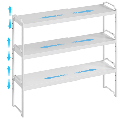 X-cosrack extendable kitchen shelves in cabinet for flexible storage space