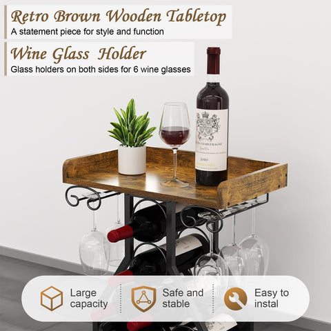 X-cosrack glass holders on the sides help organize stems.