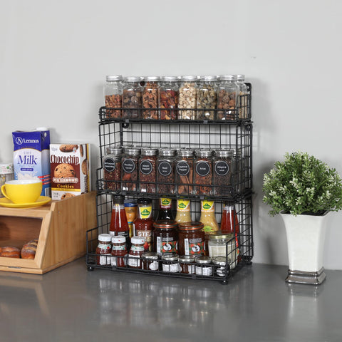 X-cosrack 3-tier storage solution suitable for kitchen, pantry, and bathroom