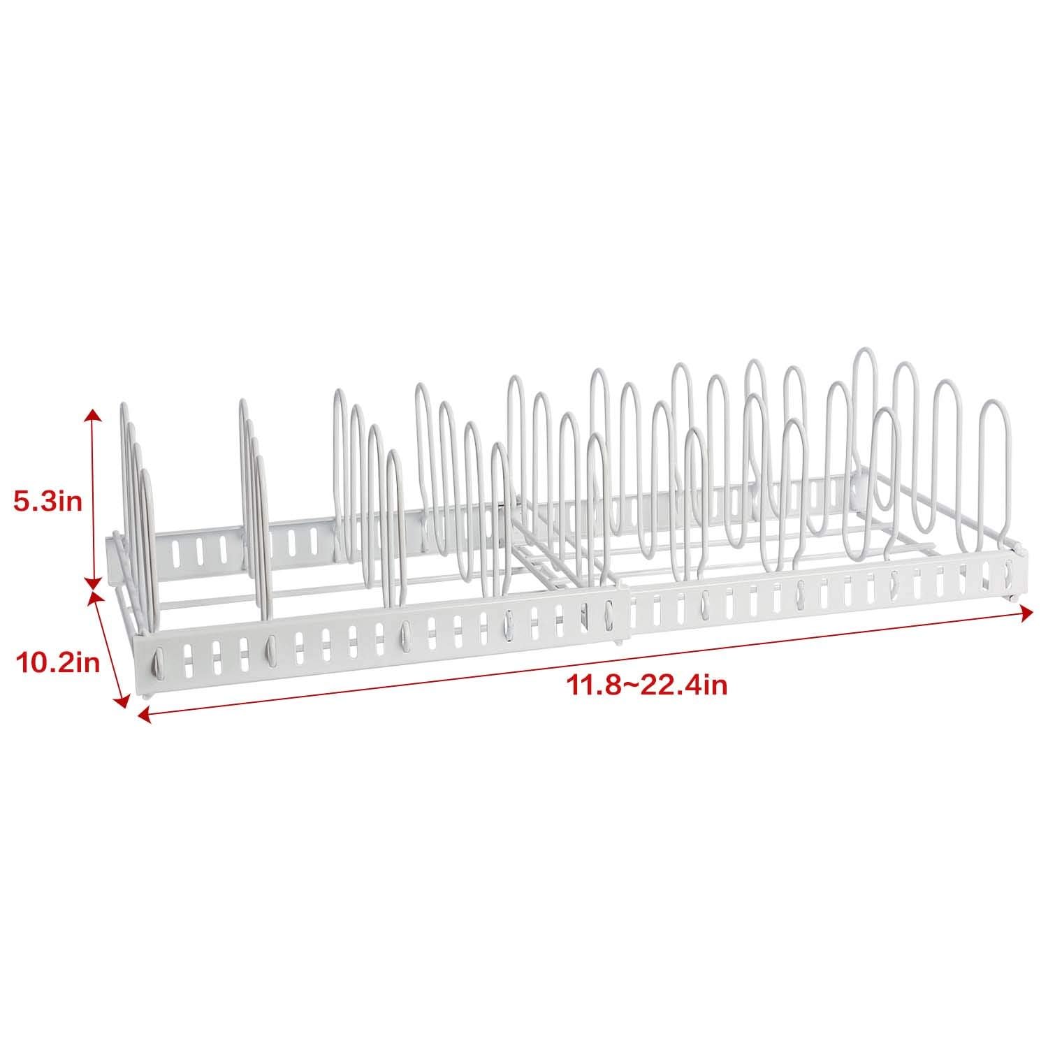 X-cosrack helps tidy kitchen drawers with organized lid storage.
