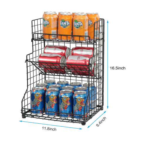 X-cosrack metal wire bins display cans and jars neatly.