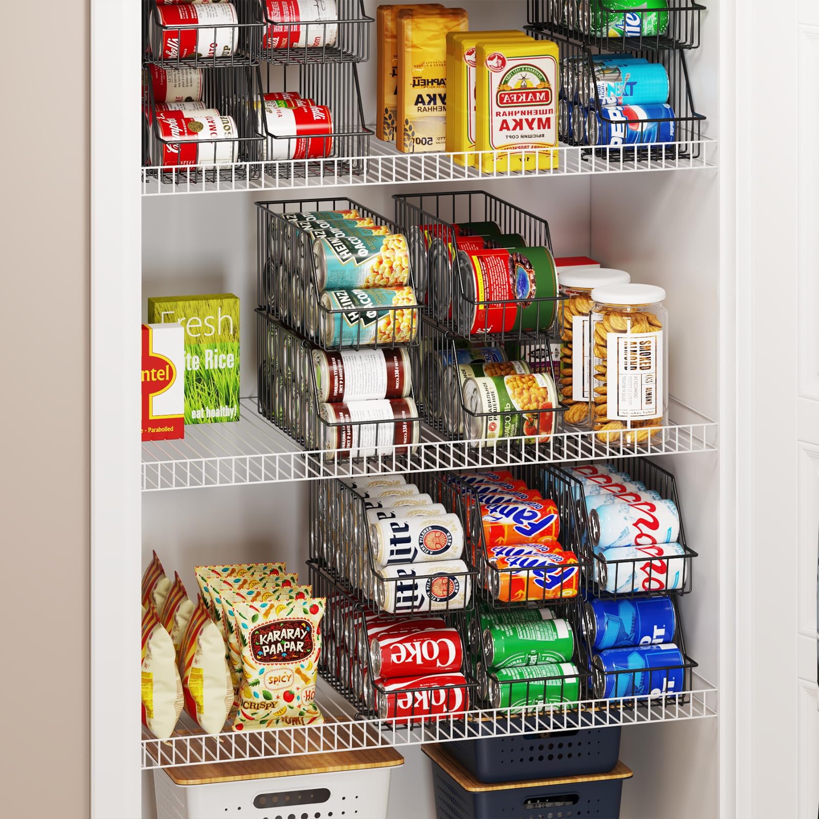 X-cosrack pantry fit for fridge, cabinet, and shelf storage.