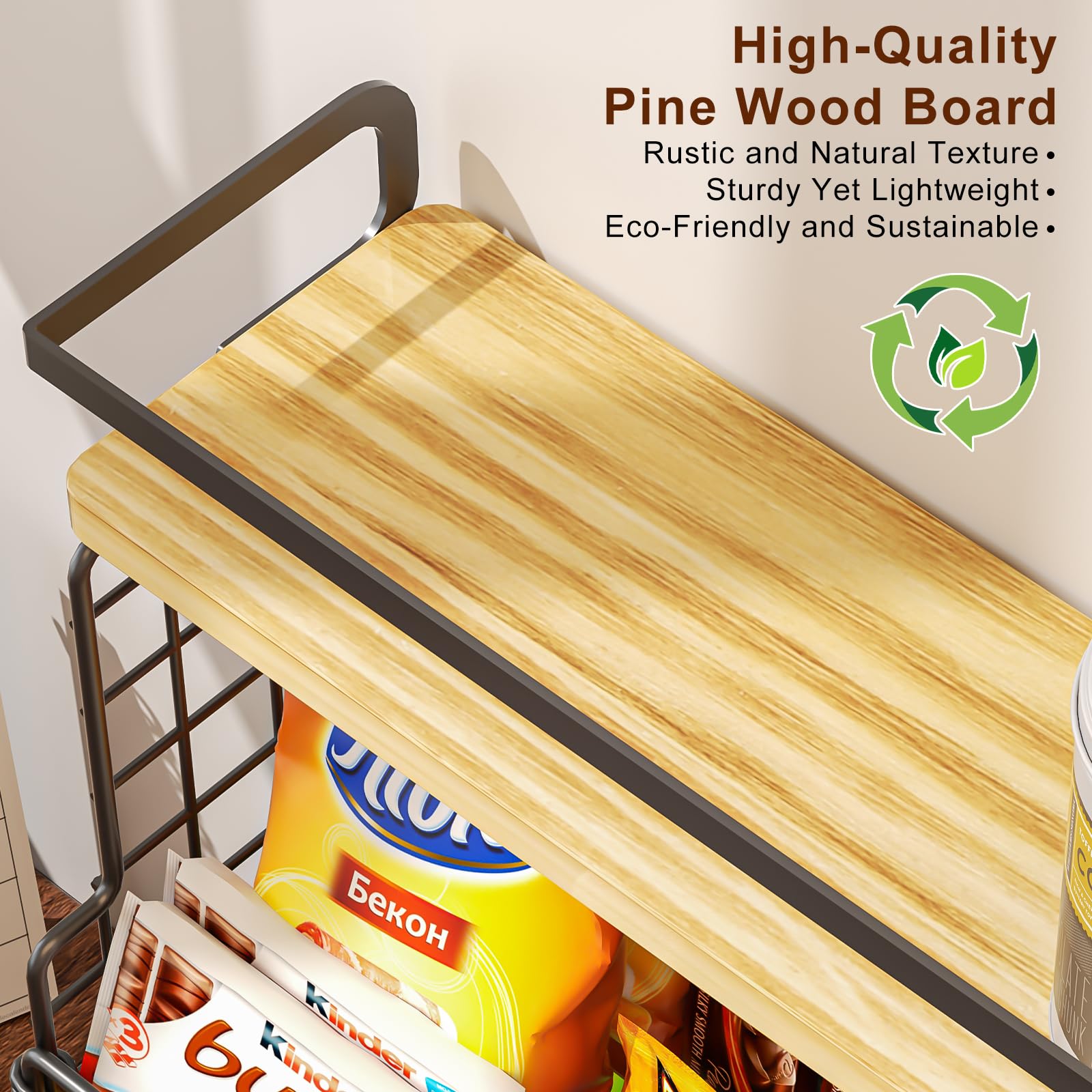 X-cosrack pine wood top adds warmth and stability.