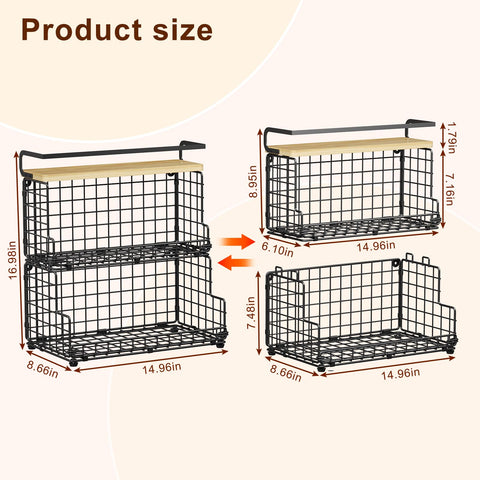 X-cosrack three-basket setup on counter or cabinet offers flexible organization.