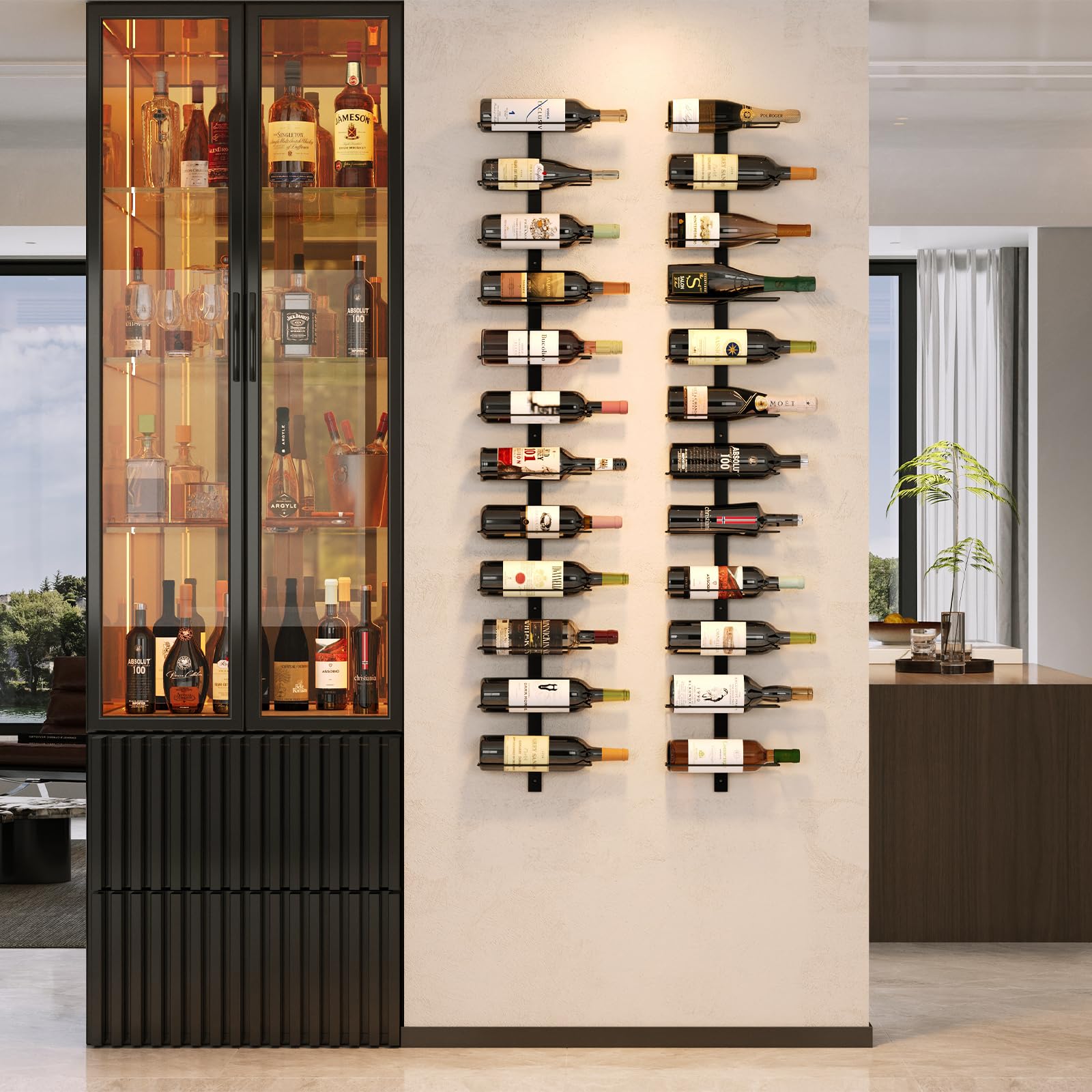 X-cosrack space-saving wall mount for dining rooms, bars, cellars