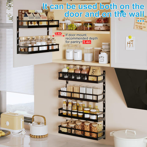 X-cosrack large-basket section fits taller spice bottles neatly