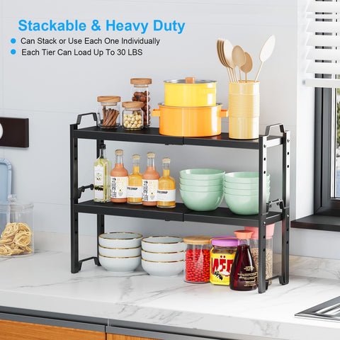 X-cosrack expanded spice rack includes a supporting rod to prevent bending.