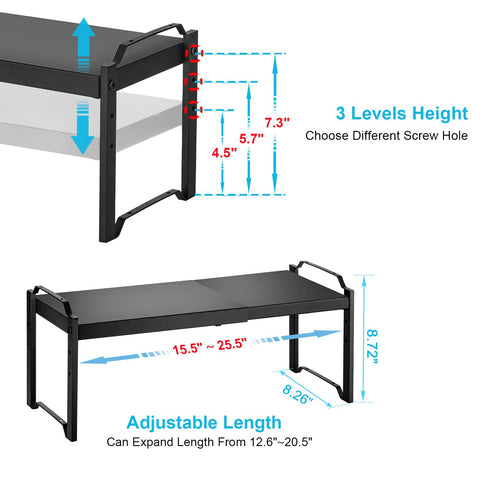 X-cosrack stackable cabinet shelves save counter space with flexible organization.