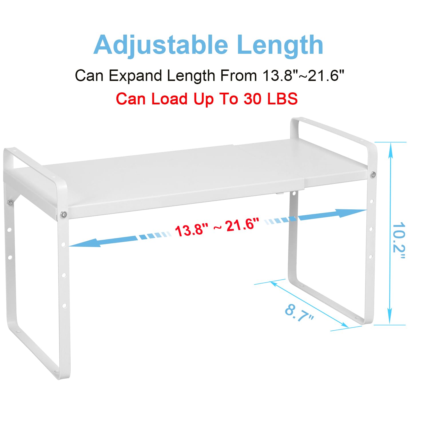 X-cosrack stackable kitchen shelves optimize vertical storage space.