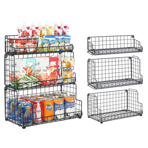 X-cosrack stackable 3-tier basket front view for easy access storage