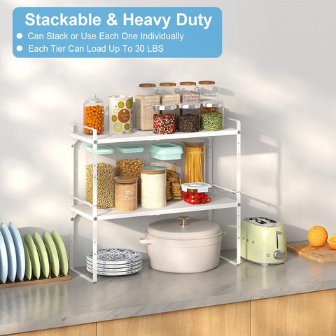 X-cosrack sturdy metal shelf with triangle stiffeners for stability.