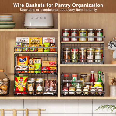 X-cosrack trapezoid wire basket with wall-mount option saves counter space.