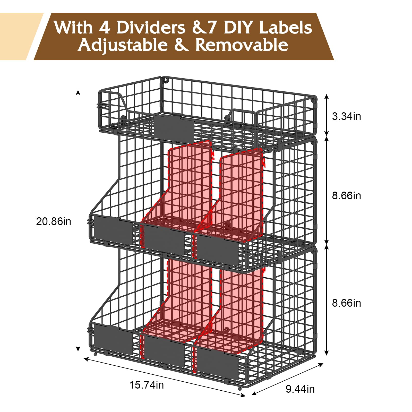 Wall-mount kit included for space-saving storage.