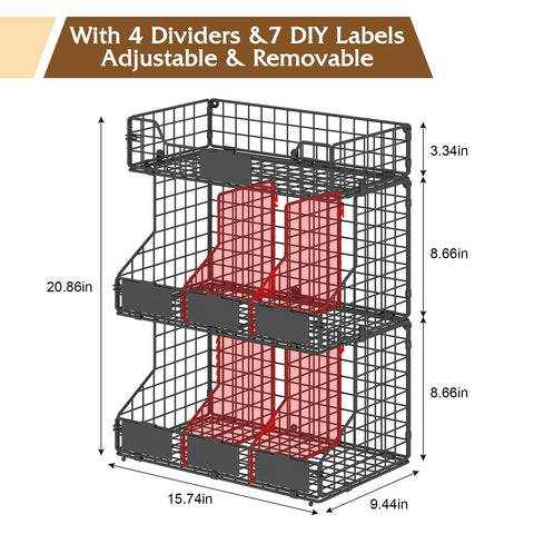 Wall-mount kit included for space-saving storage.