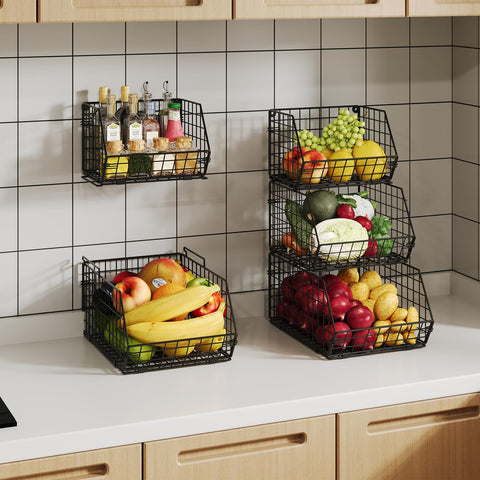 X-cosrack wall-mounted basket saves counter space.
