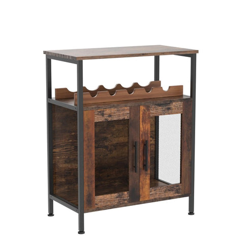 X-cosrack wine bar cabinet adjustable feet ensuring stability on uneven floors