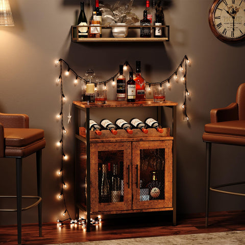 X-cosrack wine bar cabinet with detachable glass holder for eight glasses