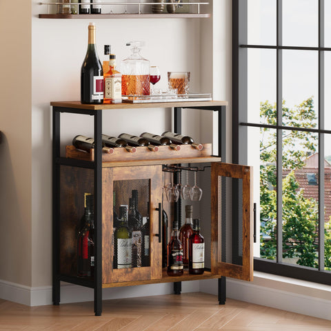 X-cosrack wine bar cabinet with detachable rack for five bottles