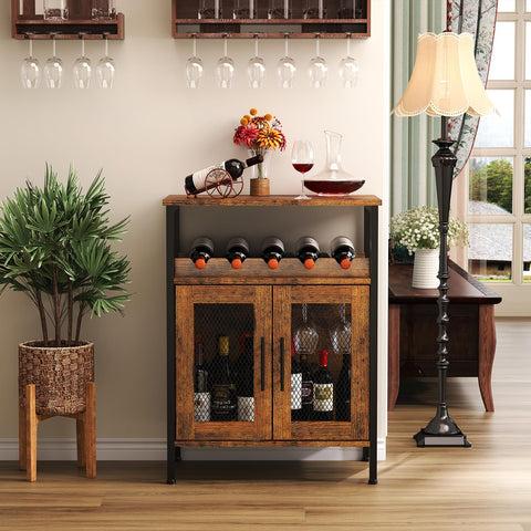 X-cosrack wine bar cabinet mesh door showing display and ventilation