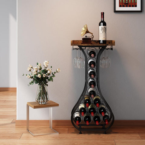 X-cosrack wine rack with hooks for four glasses