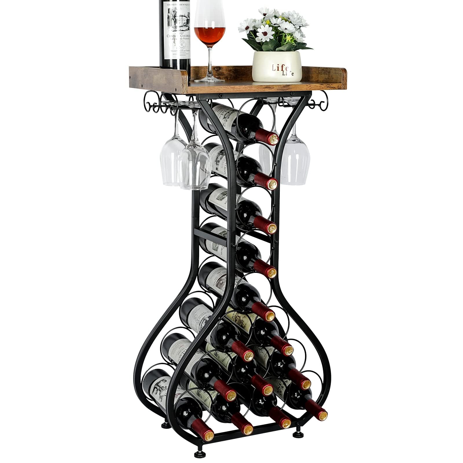 X-cosrack floor wine rack in side view shows compact, space saving design