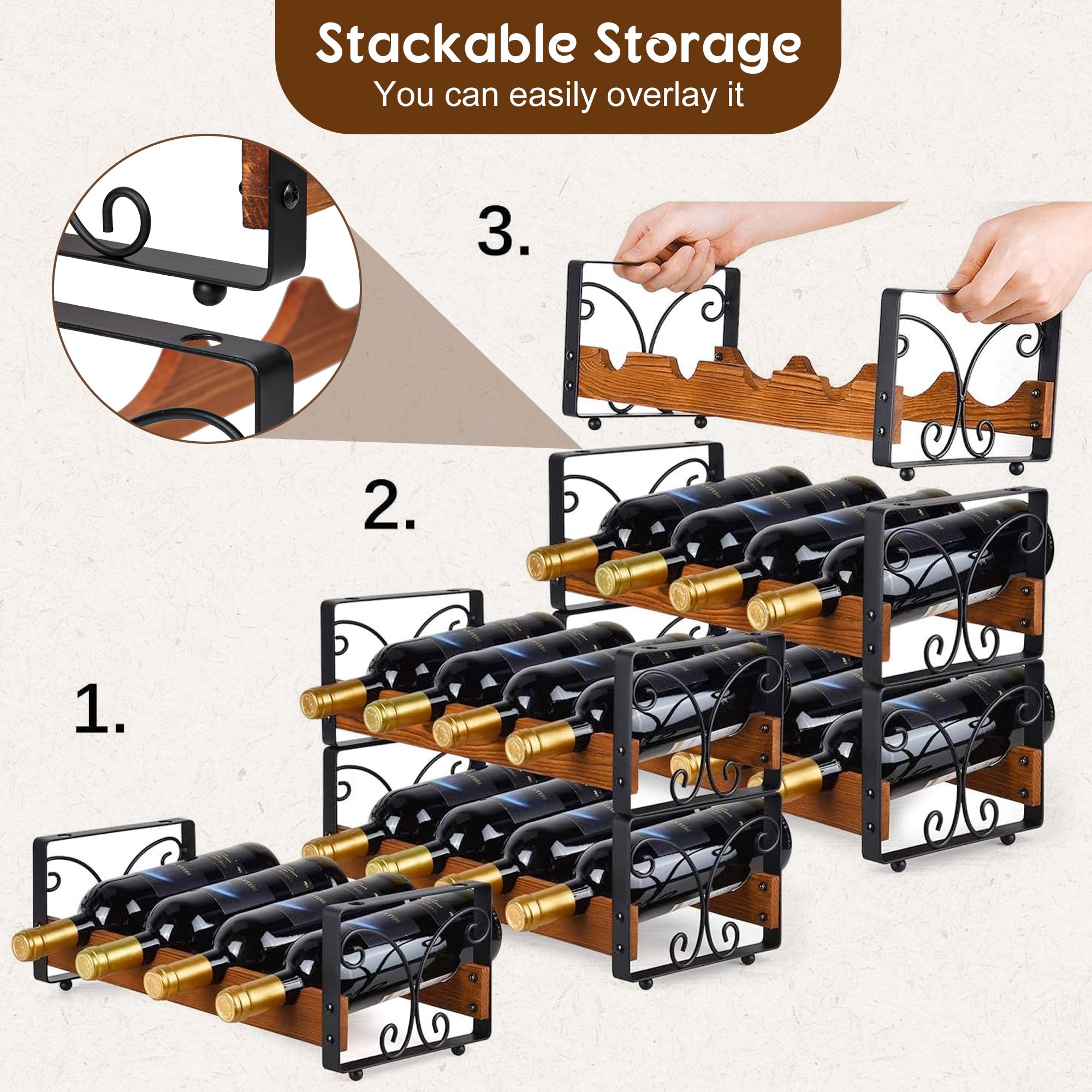 X-cosrack wood and wrought iron provide durable rustic aesthetics.