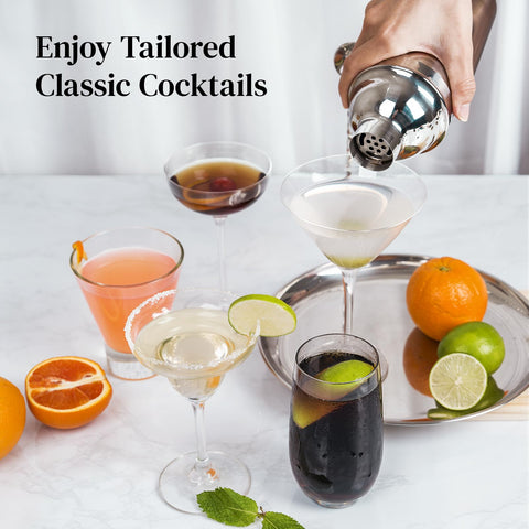 X Home 40 recipe guide on a stand to spark cocktail ideas.