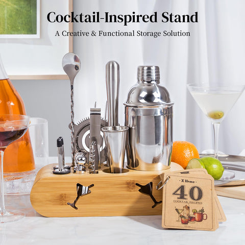 X Home extended 10 inch bar spoon for precise stirring and layering.