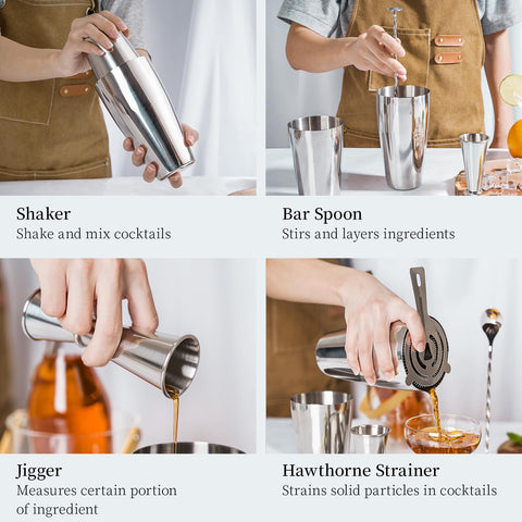 X Home professional bartender kit assembly captured for versatile cocktail making.