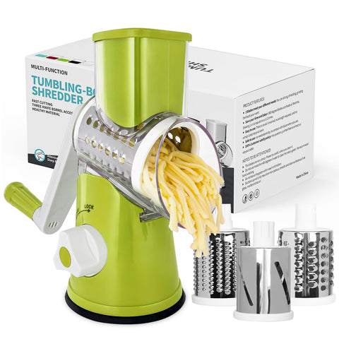 X Home Rotary Cheese Grater blade assembly enables versatile slicing and shredding.