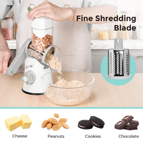 X Home Rotary Cheese Grater drum blades removable for quick cleaning