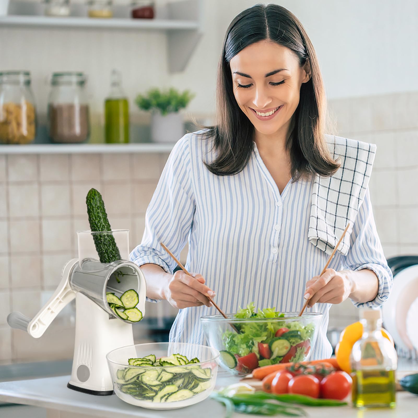 X Home rotary cheese grater hand crank operation for smooth turning