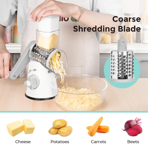 X Home Rotary Cheese Grater suction base secures grip during use