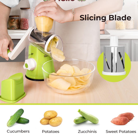 X Home Rotary Cheese Grater suction base keeps the unit secure on your counter.