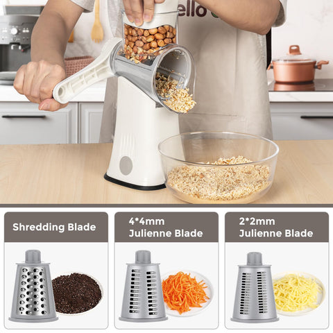 X Home rotary cheese grater suction base keeps it secure during use