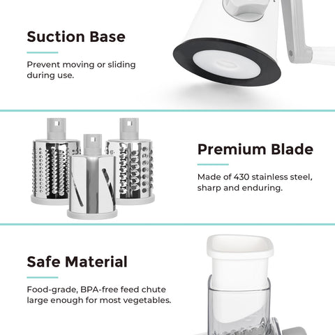 X Home Rotary Cheese Grater handles vegetables efficiently for quick prep