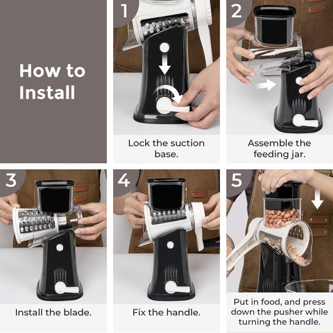 X Home grater produces fluffy shredded cheese with even texture.