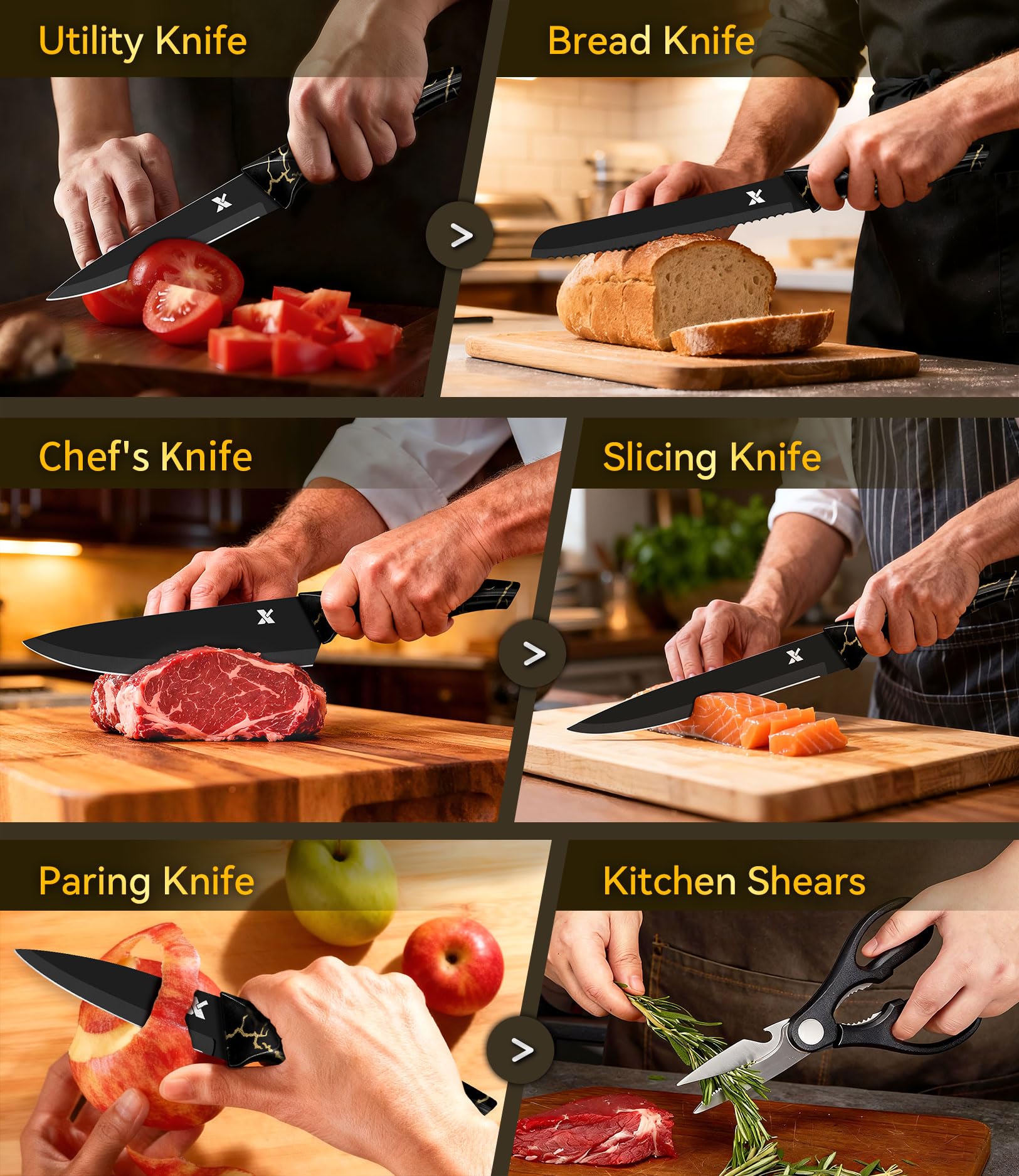 XANAPON 8-inch chef knife ideal for chopping and dicing tasks