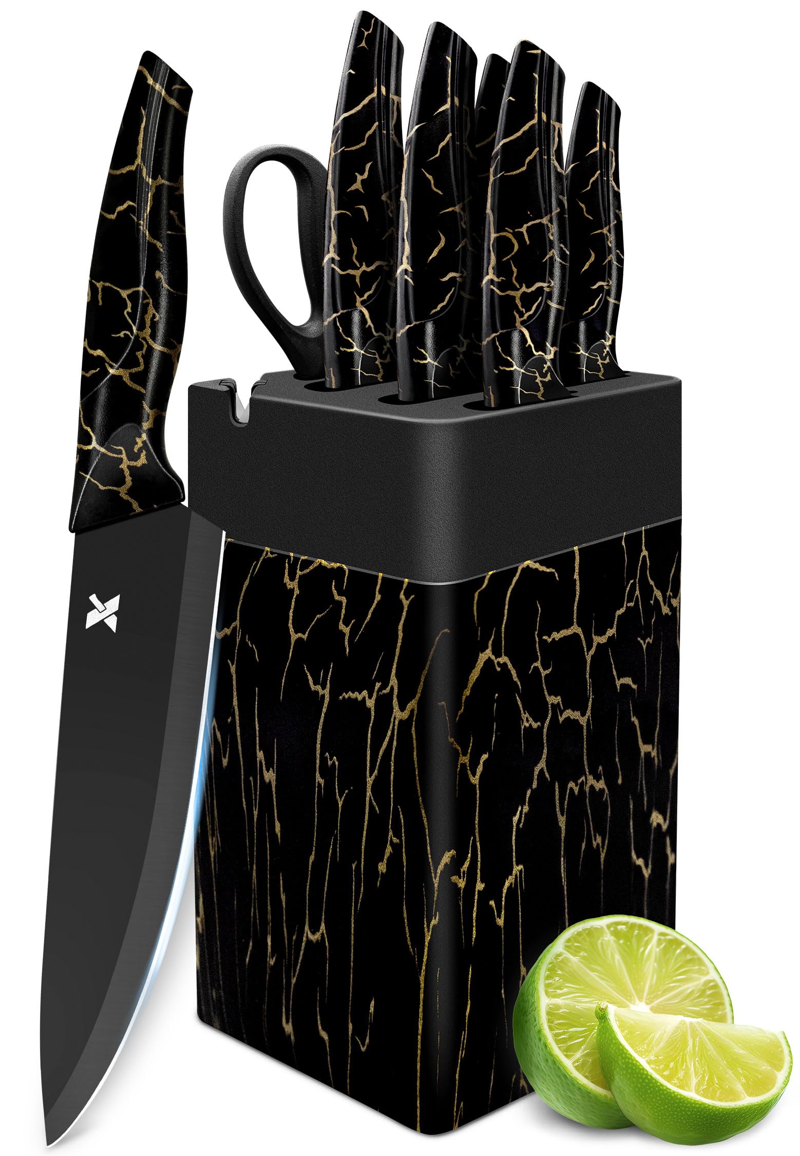 XANAPON block with built-in sharpener keeps knives ready to use